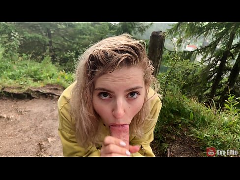 ❤️ Girl swallows cum after a public blowjob - Eva Elfi ❤️ Porno at us ❌